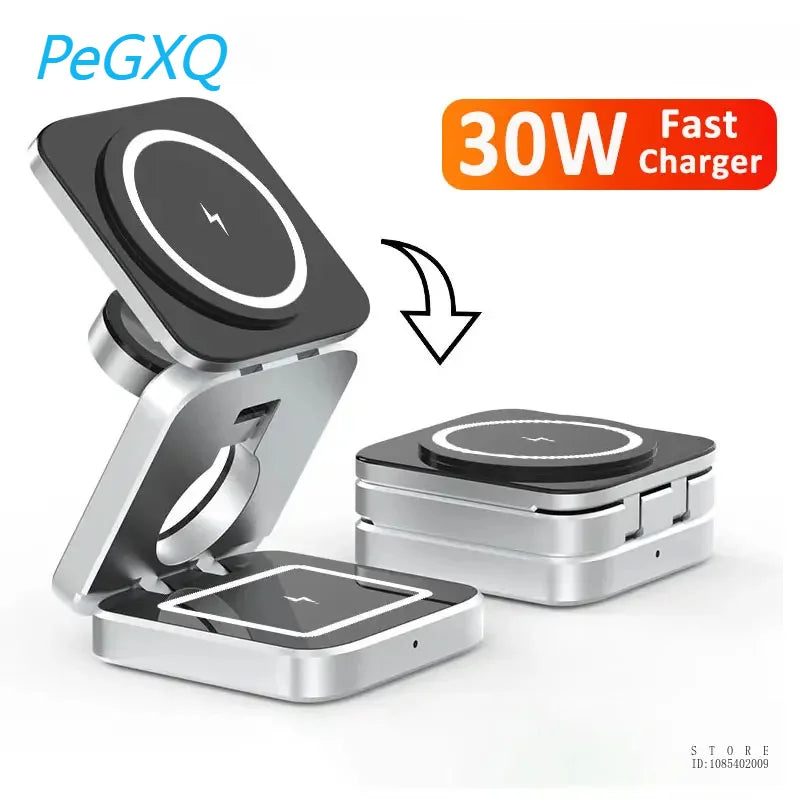 30W 3 in 1 Magnetic Wireless Charger